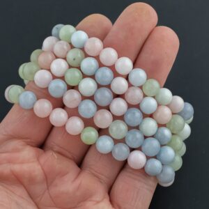 Angelite Bracelet Round Size 6mm and 8mm- Handmade In USA Natural Gemstone Crystal Bracelets - Handmade Jewelry - approx. 7"
