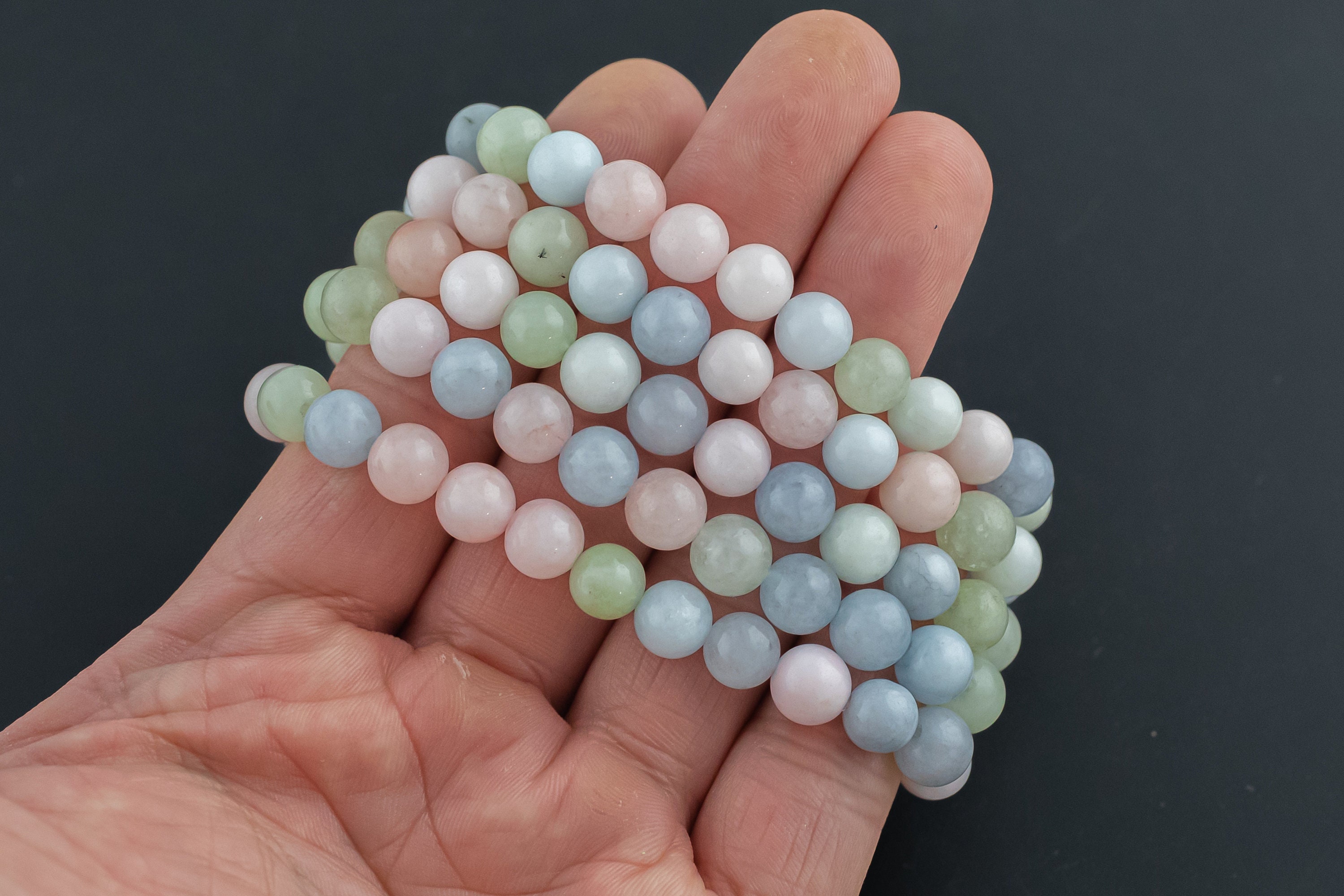 Angelite Bracelet Round Size 6mm And 8mm- Handmade In Usa Natural Gemstone Crystal Bracelets - Handmade Jewelry - Approx. 7" Angelite Bracelet Round Size 6mm And 8mm- Handmade In Usa Natural Gemstone Crystal Bracelets - Handmade Jewelry - Approx. 7"