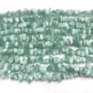 Aqua Green Angelite 6-9mm Nuggets Genuine Gemstone Chips Loose Beads 15 inch Jewelry Supply Bracelet Necklace Material Support Wholesale