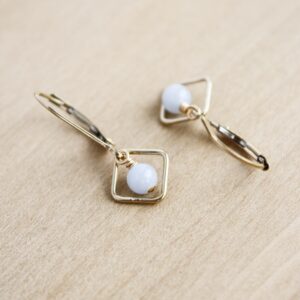 Angelite Earrings Leverback . Modern Geometric Minimalistic Earrings in 14k Gold Fill Lever Backs NEW Angelite Earrings Leverback . Modern Geometric Minimalistic Earrings in 14k Gold Fill Lever Backs NEW