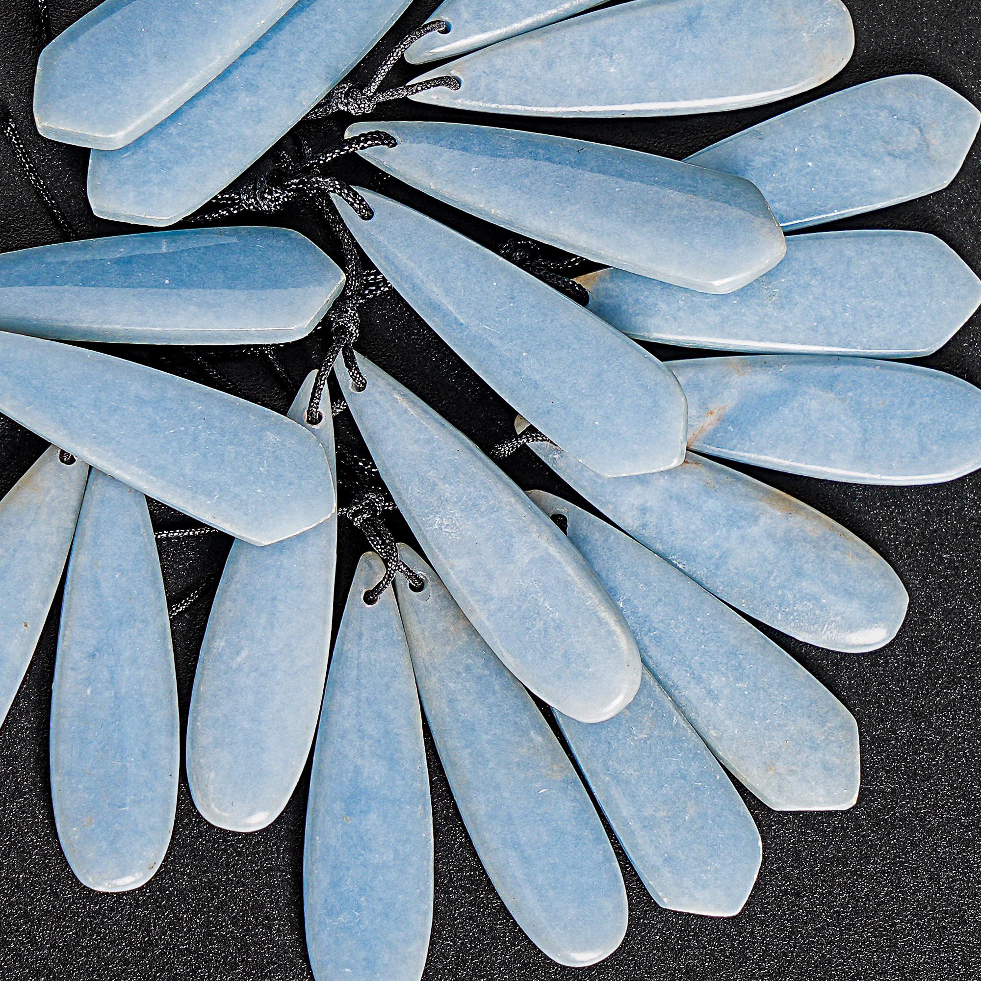 Natural Light Blue Angelite Earring Pair-teardrop /kite Shape Top Drilled Matched Cabochon Gemstone Earrings