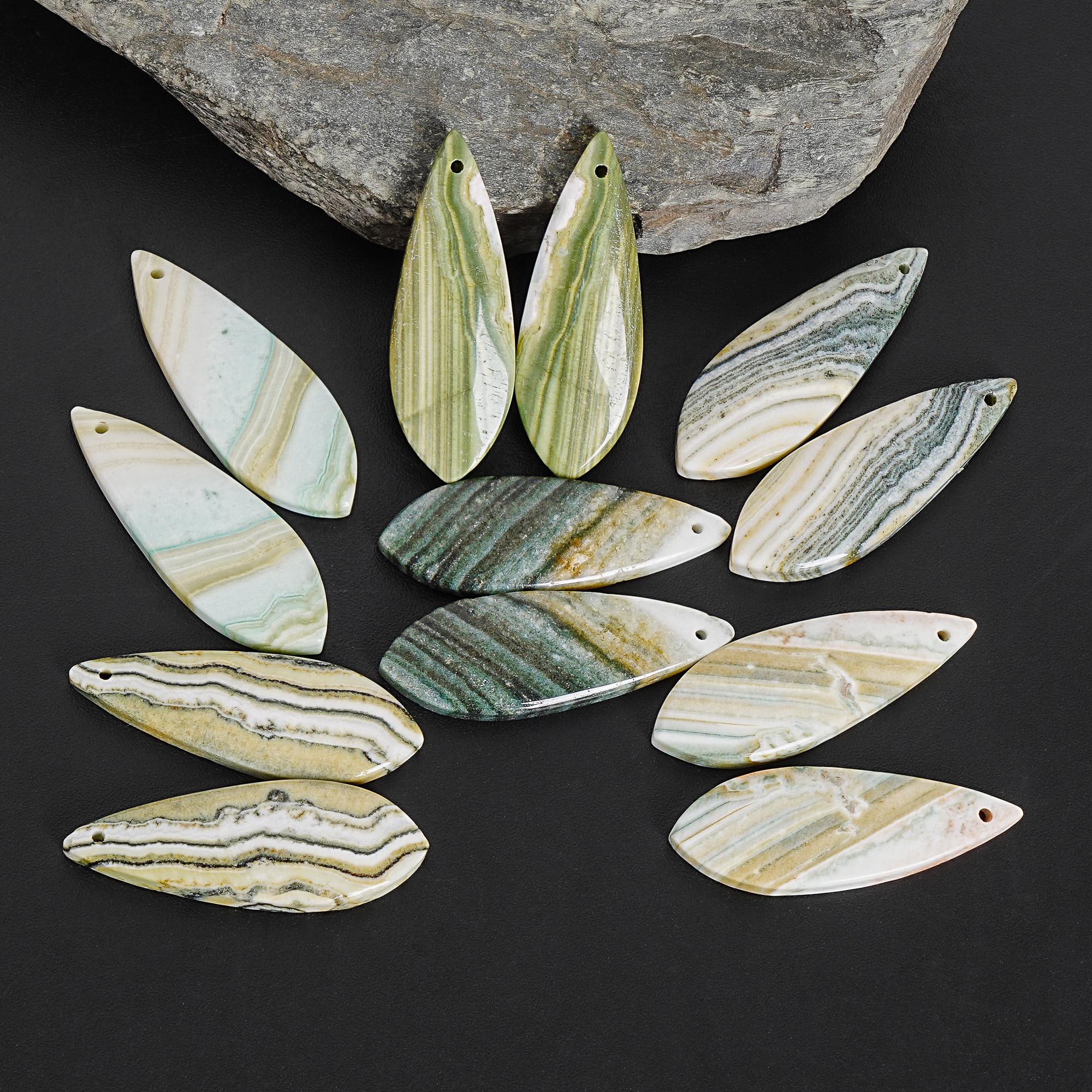 Genuine Natural Leaf Shape Indian Angelite Earring Pair Matched One Of A Kind Natural Gemstone Genuine Natural Leaf Shape Indian Angelite Earring Pair Matched One Of A Kind Natural Gemstone