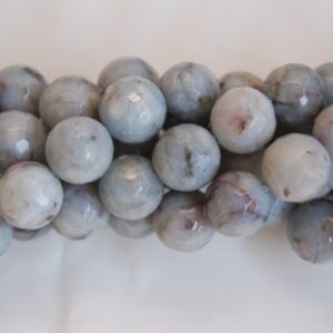 Angelite 6mm Faceted Round Shaped Gemstone -- 15.5 inch strand