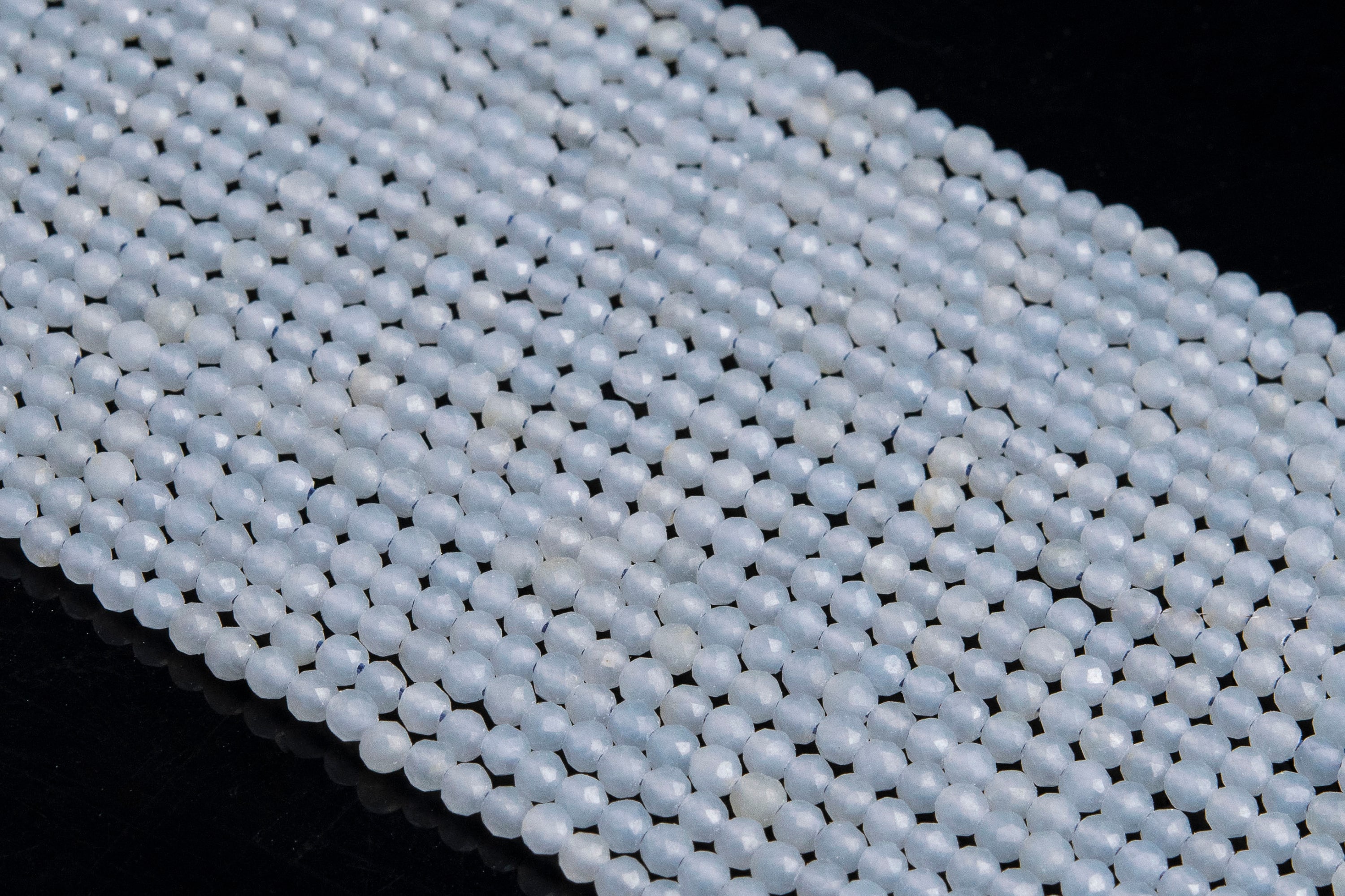 Genuine Natural Angelite Loose Beads Grade Aaa Faceted Round Shape 2mm 3mm 4mm