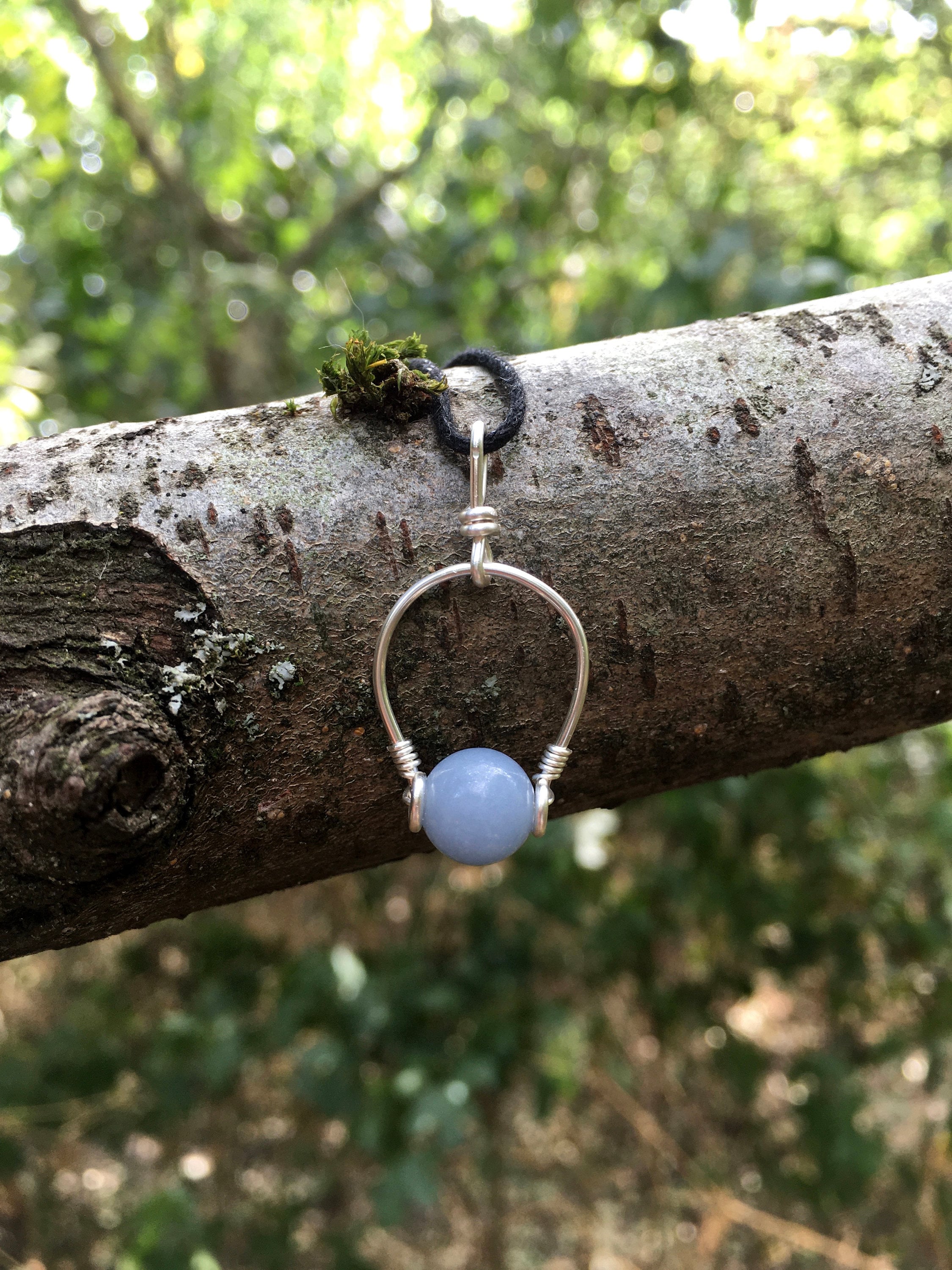 Angelite Bead Necklace: Jewelry Gifts