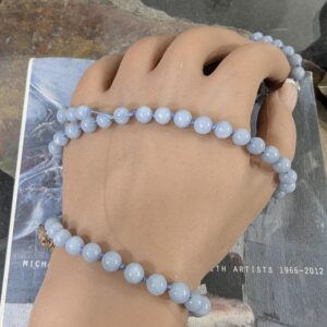 Angelite Mala • Angelite Necklace • Angelic Realm Mala • Gentle Healing Beads • Beaded Angelic Mala • Unique Angelite Design • 6mm • 1329