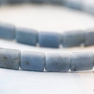 M/ Angelite 11x14mm Flat Rectangle Beads 16" Strand Natural Blue Angelite Gemstone Beads For Crafts For Jewelry Use