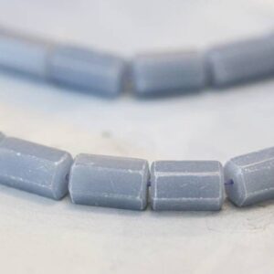 M/ Angelite 7x12mm Hexagon Tube Beads 16" Strand Natural Blue Angelite Gemstone Beads For Crafts For Jewelry Making