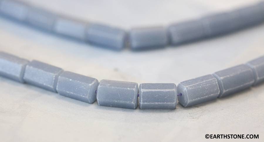 M/ Angelite 7x12mm Hexagon Tube Beads 16" Strand Natural Blue Angelite Gemstone Beads For Crafts For Jewelry Making M/ Angelite 7x12mm Hexagon Tube Beads 16" Strand Natural Blue Angelite Gemstone Beads For Crafts For Jewelry Making