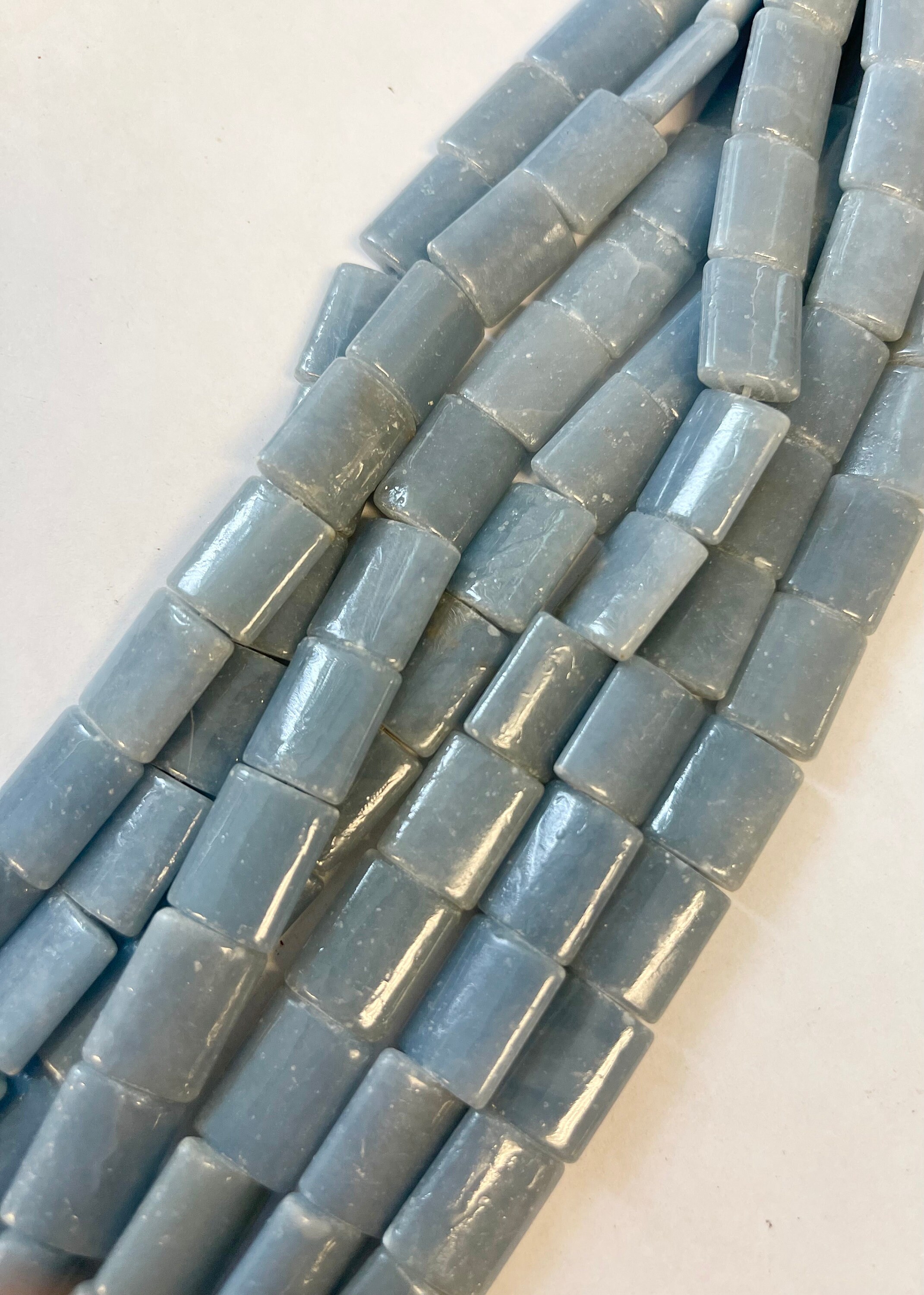 Natural Angelite 16x12x5mm Rectangle Gemstone Beads---15.5"