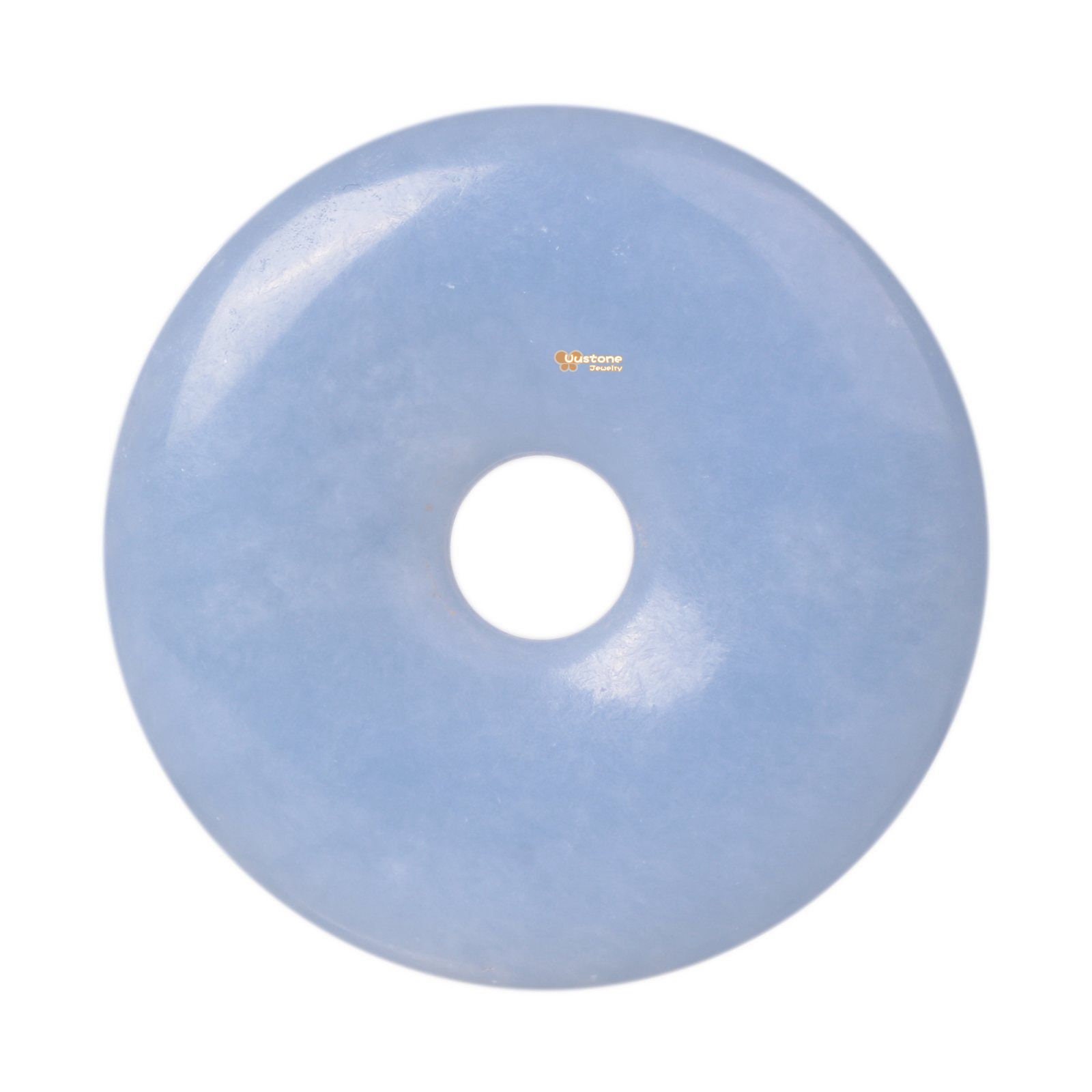 30mm Angelite Donut Gemstone Pendant Focal Bead