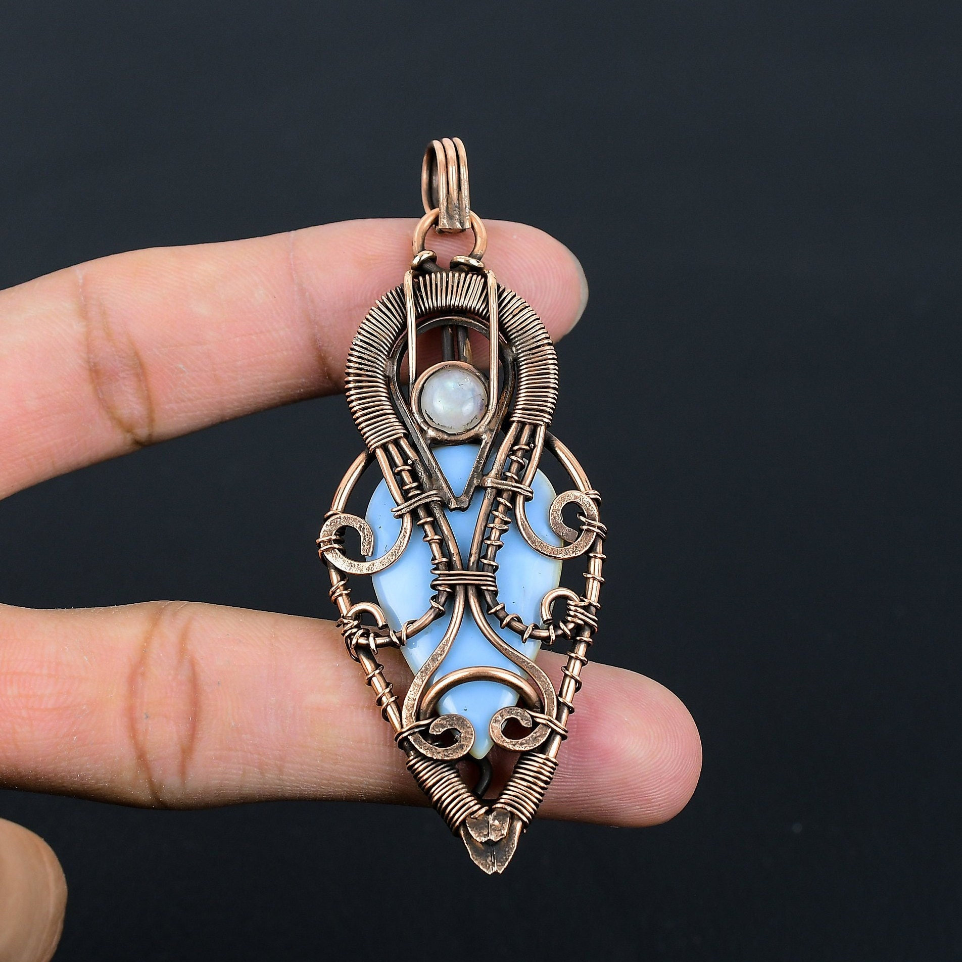 Angelite Pendant Copper Wire Wrapped Pendant Angelite Gemstone Pendant Copper Handmade Pendant Jewelry Gift For Her Mother Angelite Jewelry Angelite Pendant Copper Wire Wrapped Pendant Angelite Gemstone Pendant Copper Handmade Pendant Jewelry Gift For Her Mother Angelite Jewelry