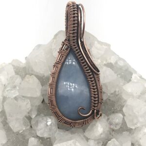 Huge Angelite Wire wrapped Pendant Huge Angelite Wire wrapped Pendant