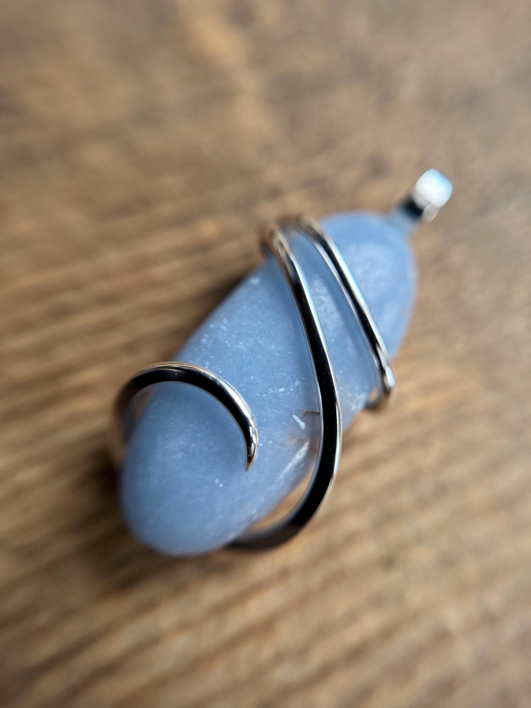 Angelite In Sterling Silver Pendant