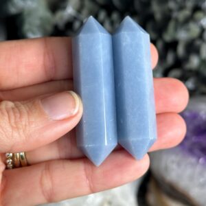 Angelite Double Point Wand, Angel Stone, Calming Gift Angelite Double Point Wand, Angel Stone, Calming Gift