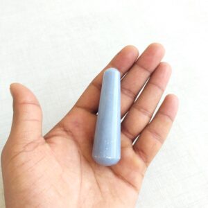 Handmade Angelite Stone Wand: Polished Gemstone Healing Crystal Handmade Angelite Stone Wand: Polished Gemstone Healing Crystal