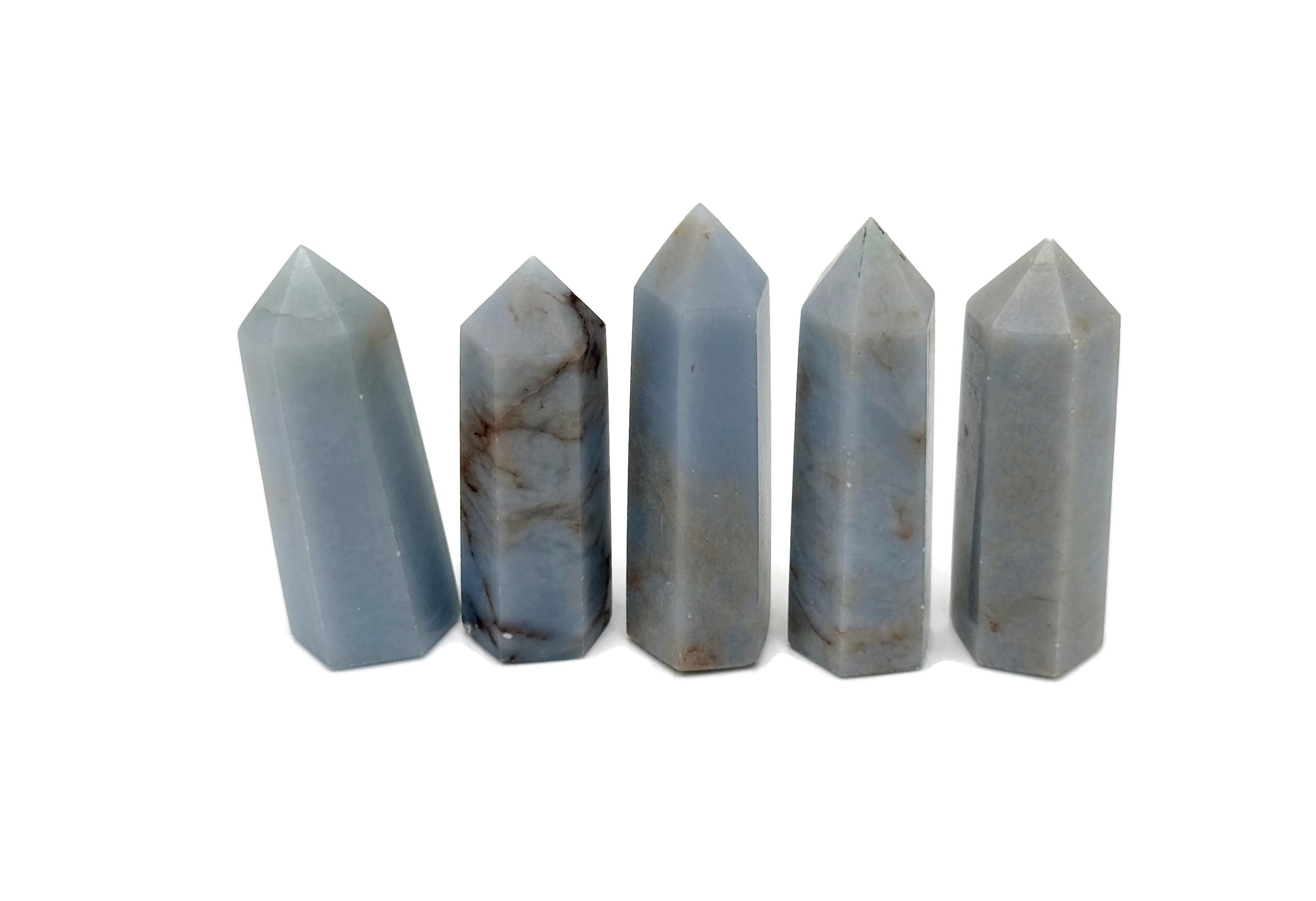 Angelite Obelisk Tower Stone - Gemstone Tower - Meditation Gemstone - Crystal Gifts - Home Crystal Decor - Tw1116