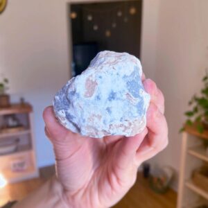 Raw Angelite Crystal: Throat Chakra Healing Crystal, Rough Stone, 2.25" Raw Angelite Crystal: Throat Chakra Healing Crystal, Rough Stone, 2.25"