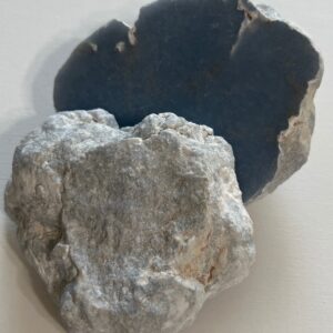 Angelite Split Heart Stone: Raw & Polished, Stone of Awareness Angelite Split Heart Stone: Raw & Polished, Stone of Awareness