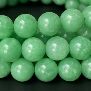 15.5" 8mm Natural Green Angelite Stone Round Beads, High Quality Green Color Diy Stone 8mm Beads, Semi Precious Stone, Jewelry Wholesaler