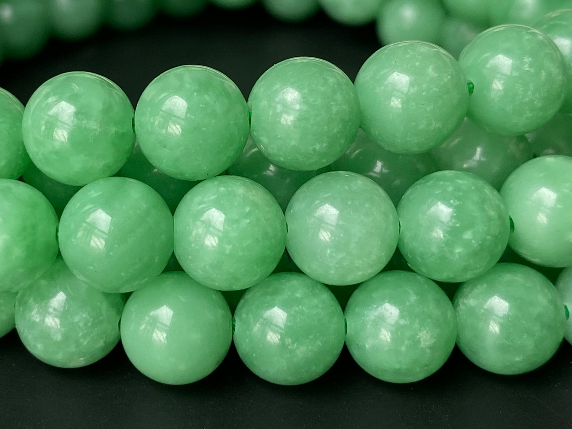 15.5" 8mm Natural Green Angelite Stone Round Beads, High Quality Green Color Diy Stone 8mm Beads, Semi Precious Stone, Jewelry Wholesaler