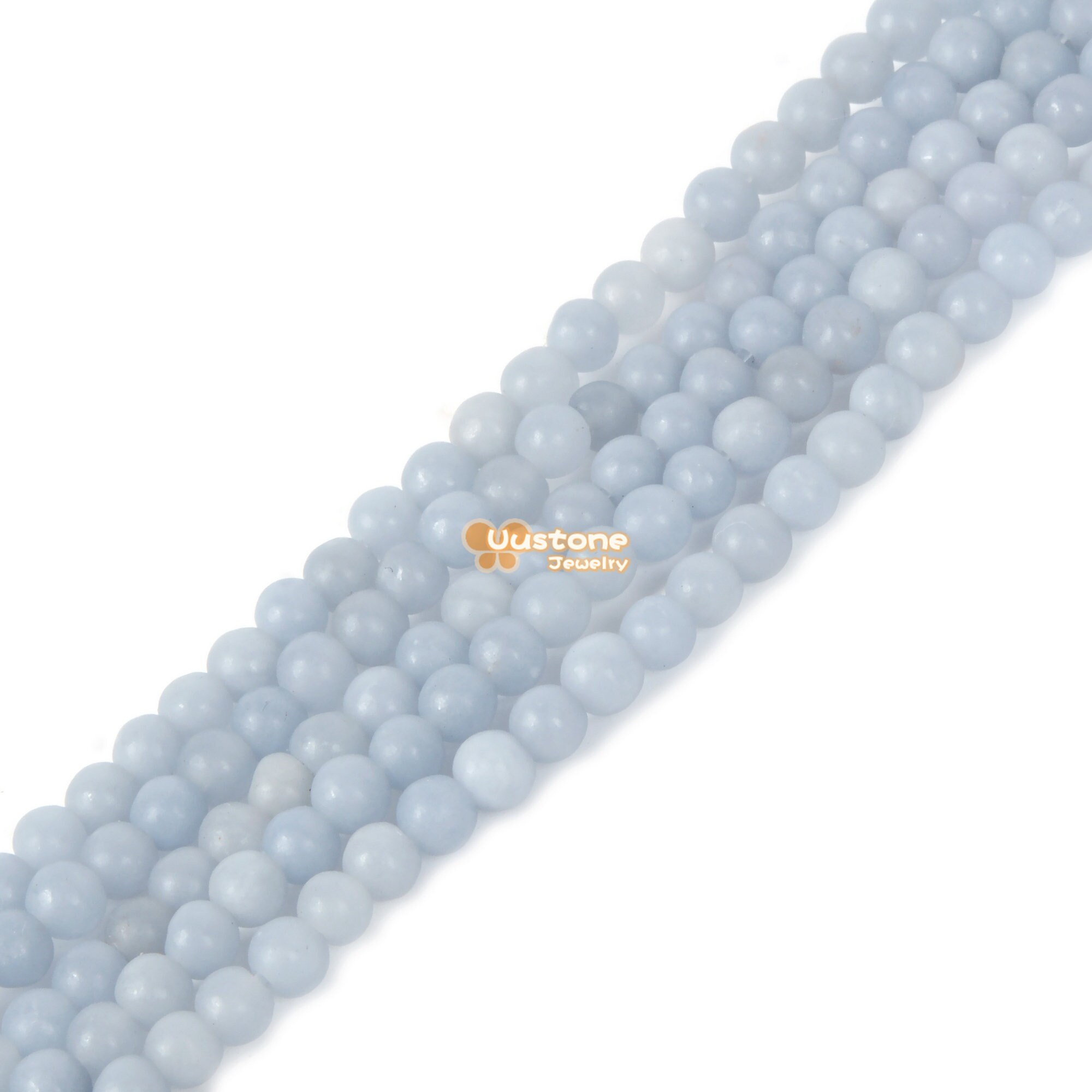 4mm Frosted Angelite Round Ball Loose Beads Diy Jewelry Making Strand 15.5-16"