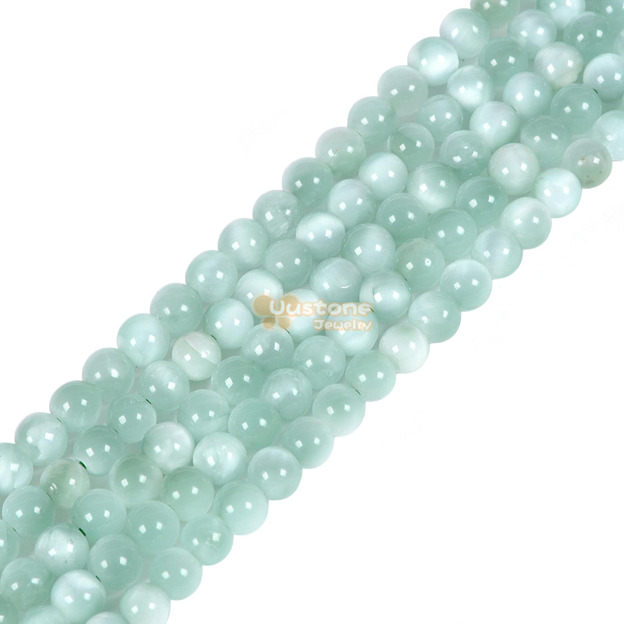 4mm Green Angelite Round Loose Gemstone Beads Jewelry Making Diy 16"