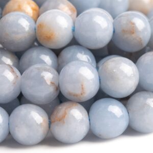 Genuine Natural Angelite Gemstone Beads 5-6MM Blue Round A Quality Loose Beads (105100)