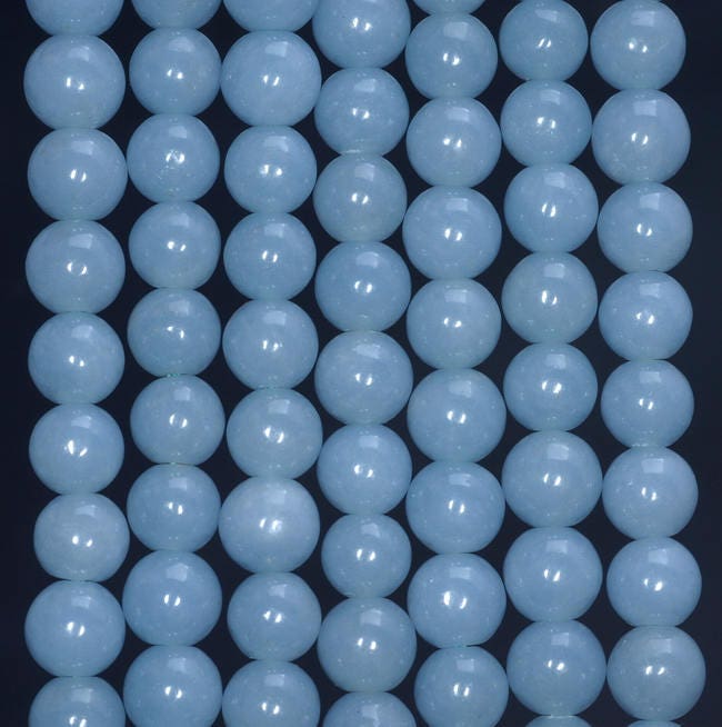 8mm 100% Genuine Angelite Gemstone Grade Aaa High Quality Deep Blue Smooth Round Loose Beads 7.5 Inch Half Strand (80005178 H-458)