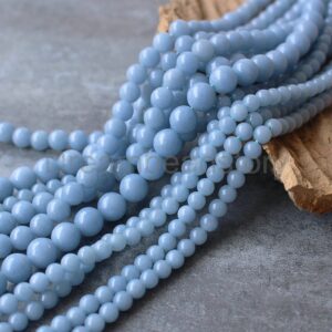 AA Natural Angelite Anhydrite Blue Gemstone Round 4mm 6mm 8mm 10mm 12mm 14mm Beads