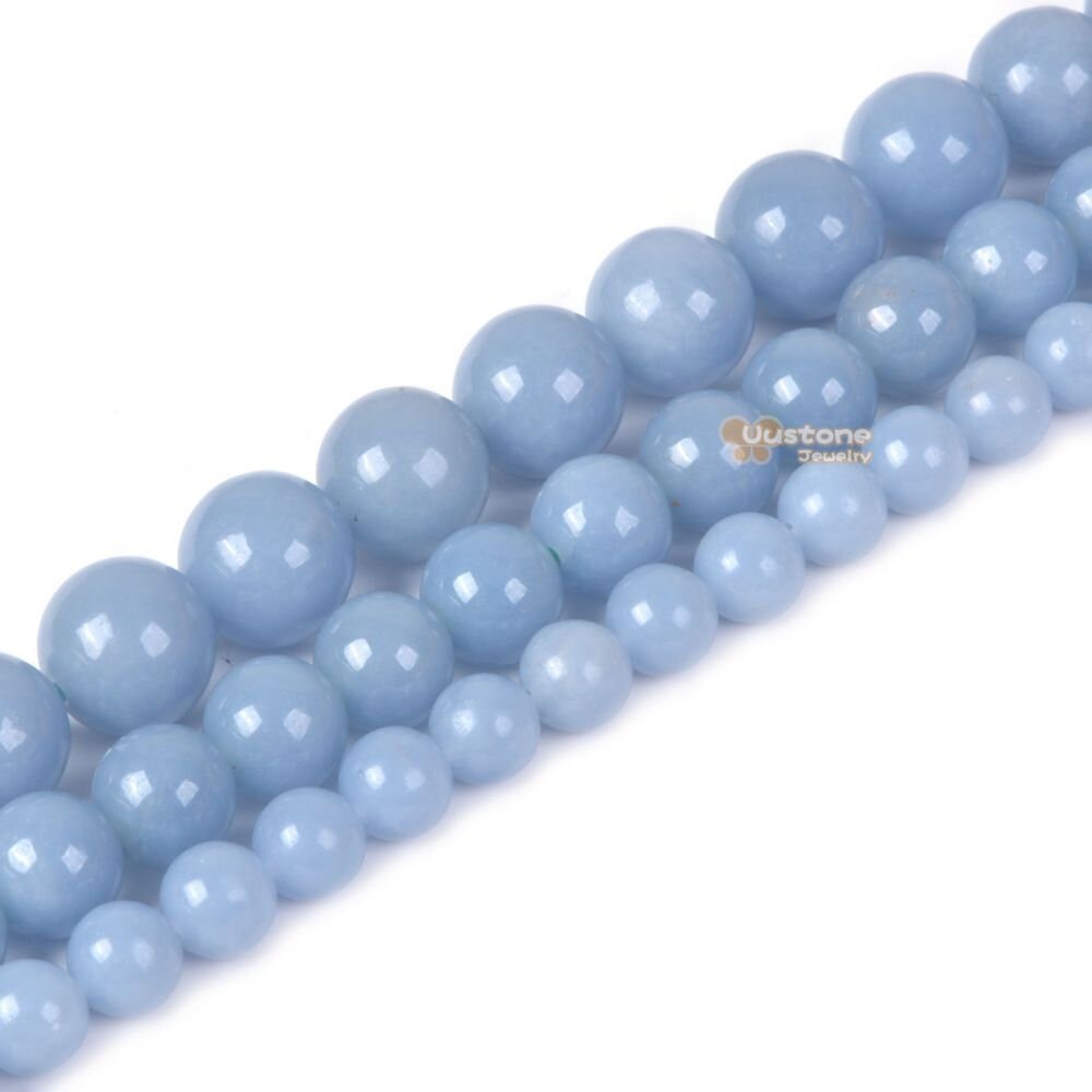 Angelite Round Ball Loose Gemstone Beads 6mm 8mm 10mm Angelite Round Ball Loose Gemstone Beads 6mm 8mm 10mm