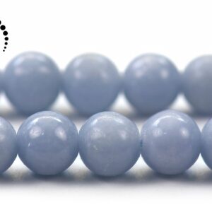 Blue Angelite Smooth Round Beads,angelite,natural,gemstone,diy,6mm 8mm For Choice,15" Full Strand