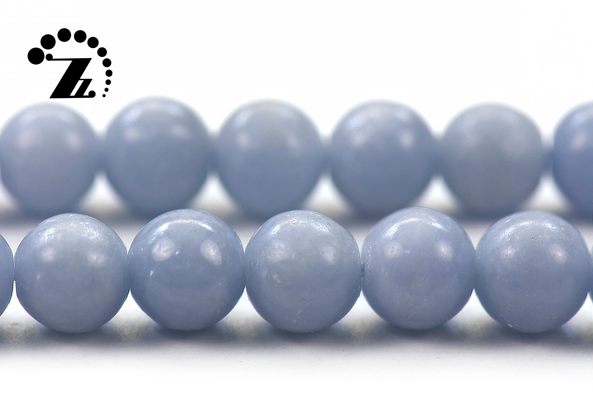 Blue Angelite Smooth Round Beads,angelite,natural,gemstone,diy,6mm 8mm For Choice,15" Full Strand