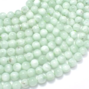 Green Angelite 6mm Round Beads, 15 Inch, Full strand, Approx. 60 beads, Hole 1mm (117054011)