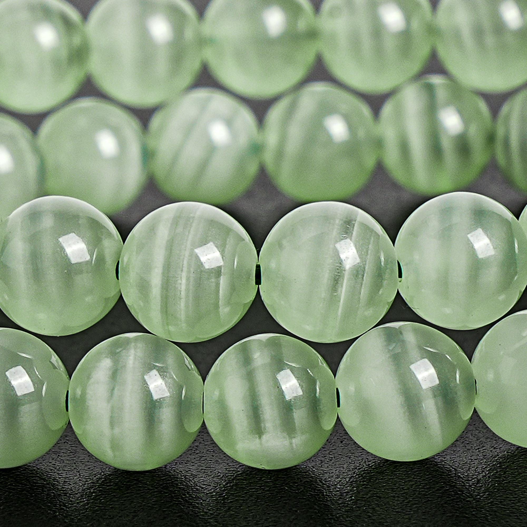 Green Angelite Beads Genuine Natural Round Gemstone Beads Beads