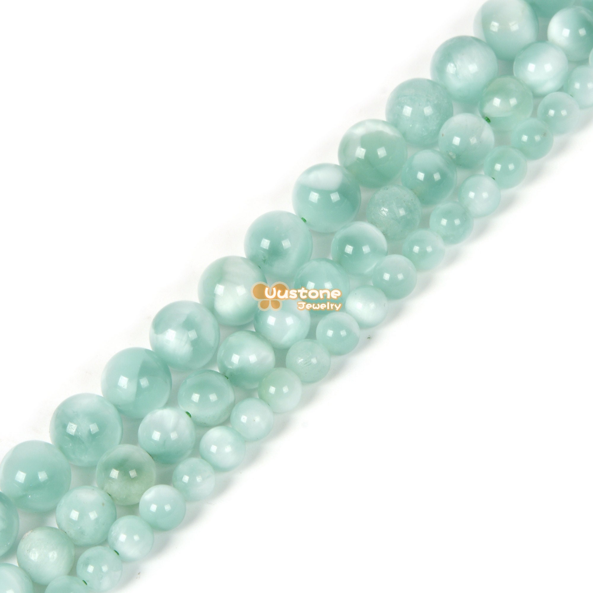 Moss Green Angelite Round Ball Loose Gemstone Beads 6mm 8mm 10mm Moss Green Angelite Round Ball Loose Gemstone Beads 6mm 8mm 10mm