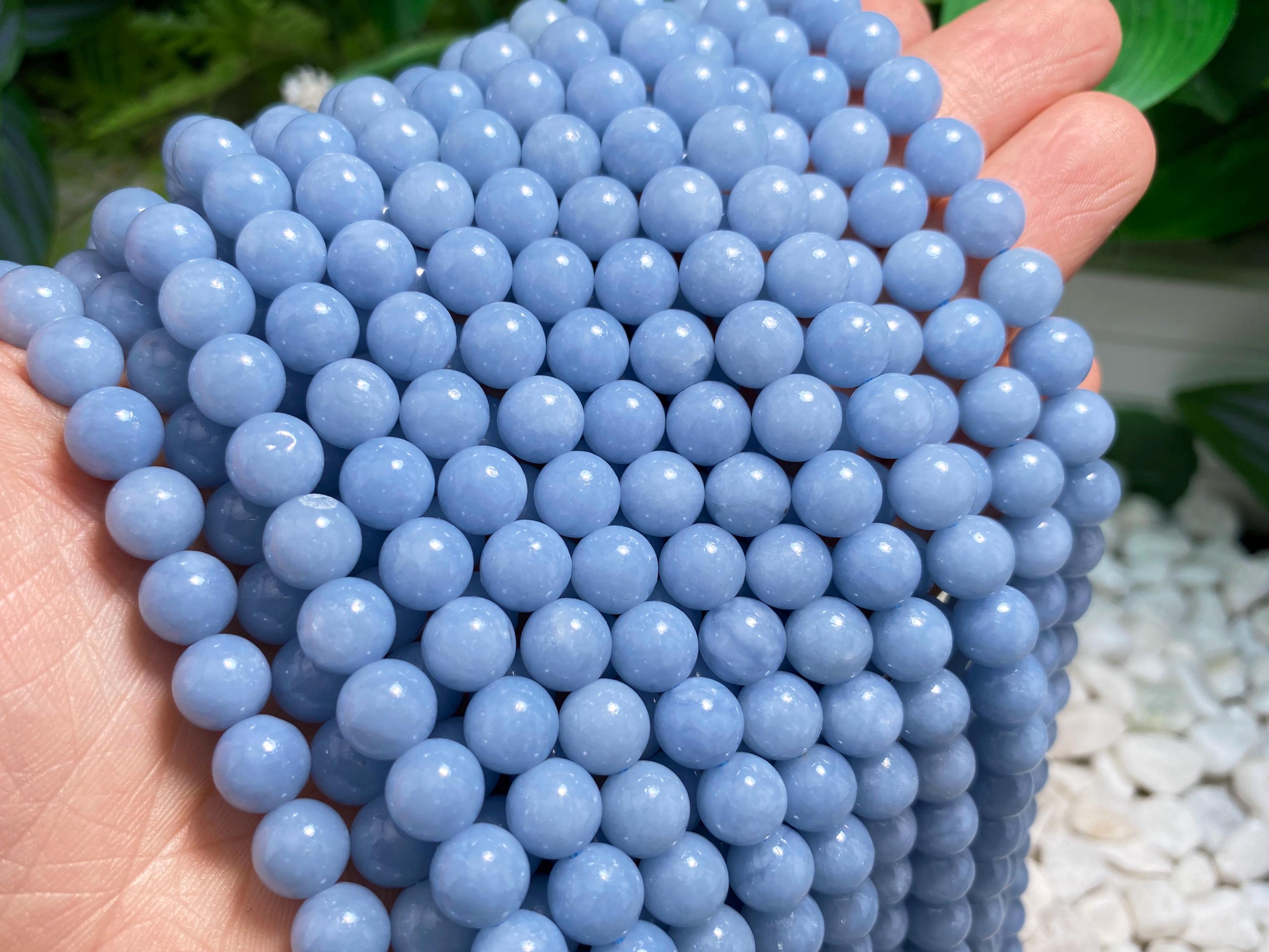 Natural Aa Blue Angelite Smooth Round Beads Loose Gemstone Crystal For Jewelry Making 4mm 6mm 8mm 10mm 12mm Semi Precious Stone Beads. Natural Aa Blue Angelite Smooth Round Beads Loose Gemstone Crystal For Jewelry Making 4mm 6mm 8mm 10mm 12mm Semi Precious Stone Beads.