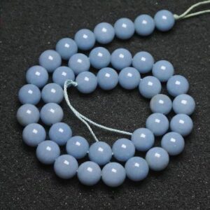 Natural Aaaaa Angelite Beads,6mm/8mm/10mm/12mm Natural Smooth And Round Angelite Gemstone Beads,15 Inches One Starand