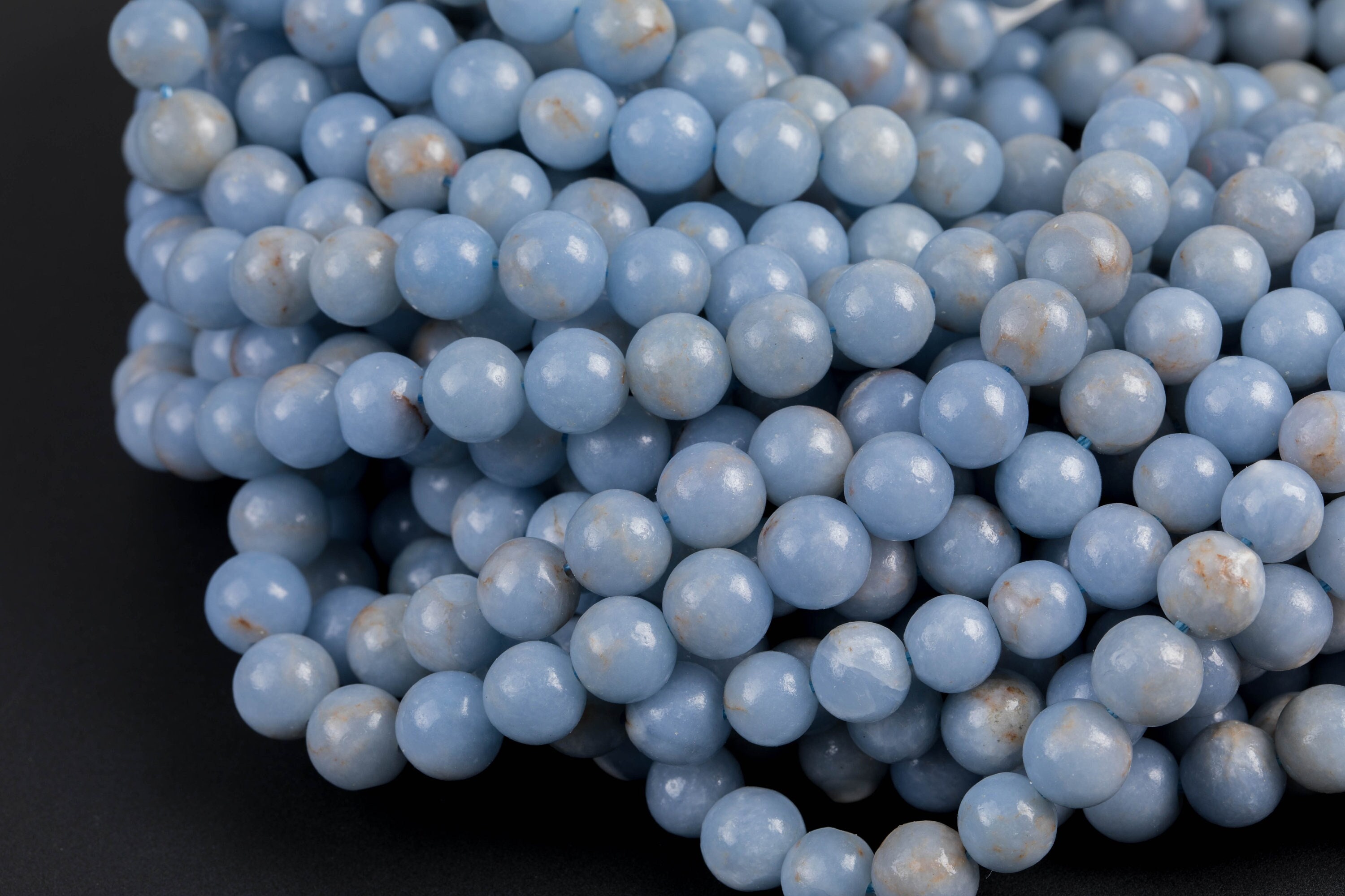 Natural Angelite Beads - Round - 6mm 8mm 10mm Or 12mm - Full 15.5" 15.5 Inch Strands Aaa Quality Aaa Quality Smooth Gemstone Beads Natural Angelite Beads - Round - 6mm 8mm 10mm Or 12mm - Full 15.5" 15.5 Inch Strands Aaa Quality Aaa Quality Smooth Gemstone Beads