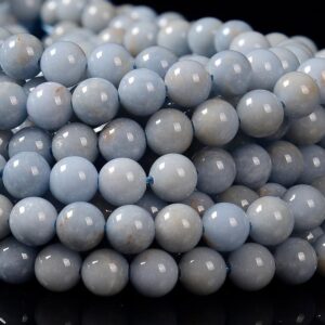 Natural Blue Angelite Gemstone Grade AA Round 8MM 9MM Loose Beads (D597)