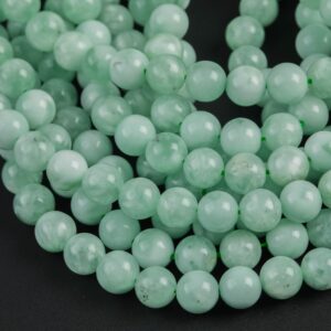 Natural Green Angelite Beads AAA Grade  Round - 6mm 8mm 10mm or 12mm - Full 15.5" 15.5 inch strands  Smooth Gemstone Beads