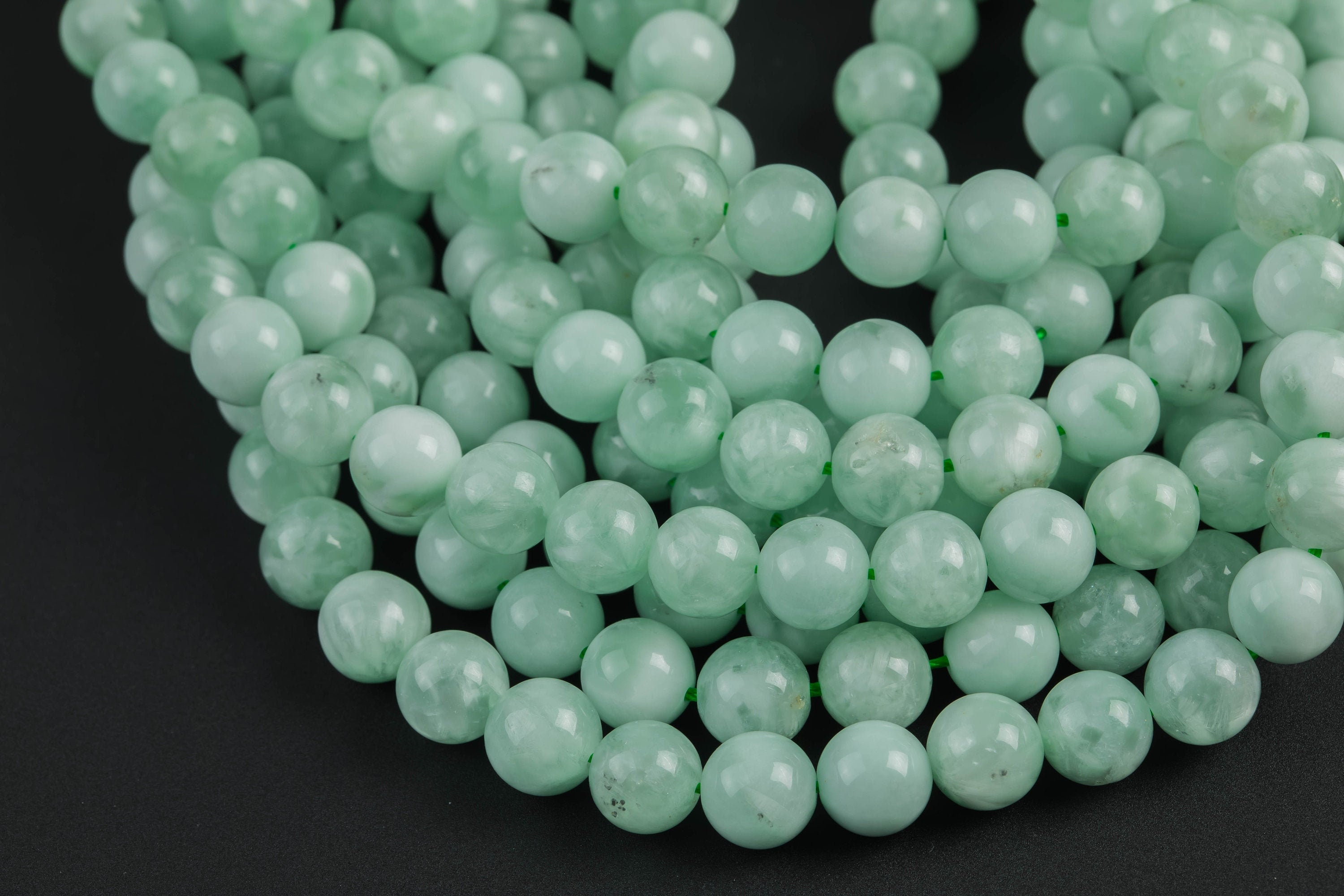 Natural Green Angelite Beads Aaa Grade Round - 6mm 8mm 10mm Or 12mm - Full 15.5" 15.5 Inch Strands Smooth Gemstone Beads Natural Green Angelite Beads Aaa Grade Round - 6mm 8mm 10mm Or 12mm - Full 15.5" 15.5 Inch Strands Smooth Gemstone Beads