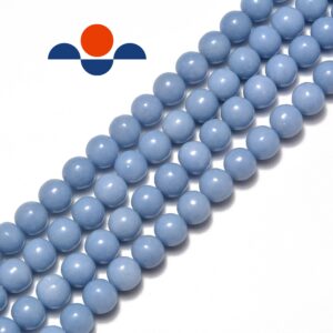 Natural Angelite Smooth Round Beads 4mm 6mm 8mm 10m 12mm 15.5" Strand