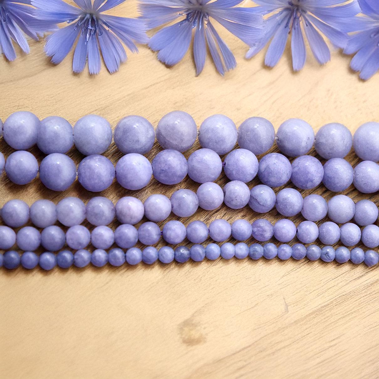 Purple Angelite Gemstone Beads, 6-10mm Smooth Round Violet For Jewelry Making, Natural Stone For Handcraft And Supplies Purple Angelite Gemstone Beads, 6-10mm Smooth Round Violet For Jewelry Making, Natural Stone For Handcraft And Supplies