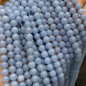 Top quality Natural Angelite Smooth Round Gemstone Beads, 6-6.5mm Angelite Beads High Quality Beads An Amazing Item, Fancy Shape Beads- Gift