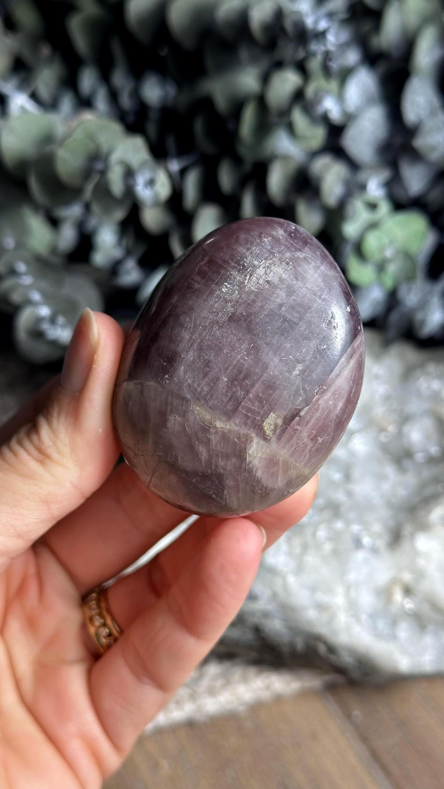 Anhydrite Palmstone, Purple Angelite Anhydrite Palmstone, Purple Angelite