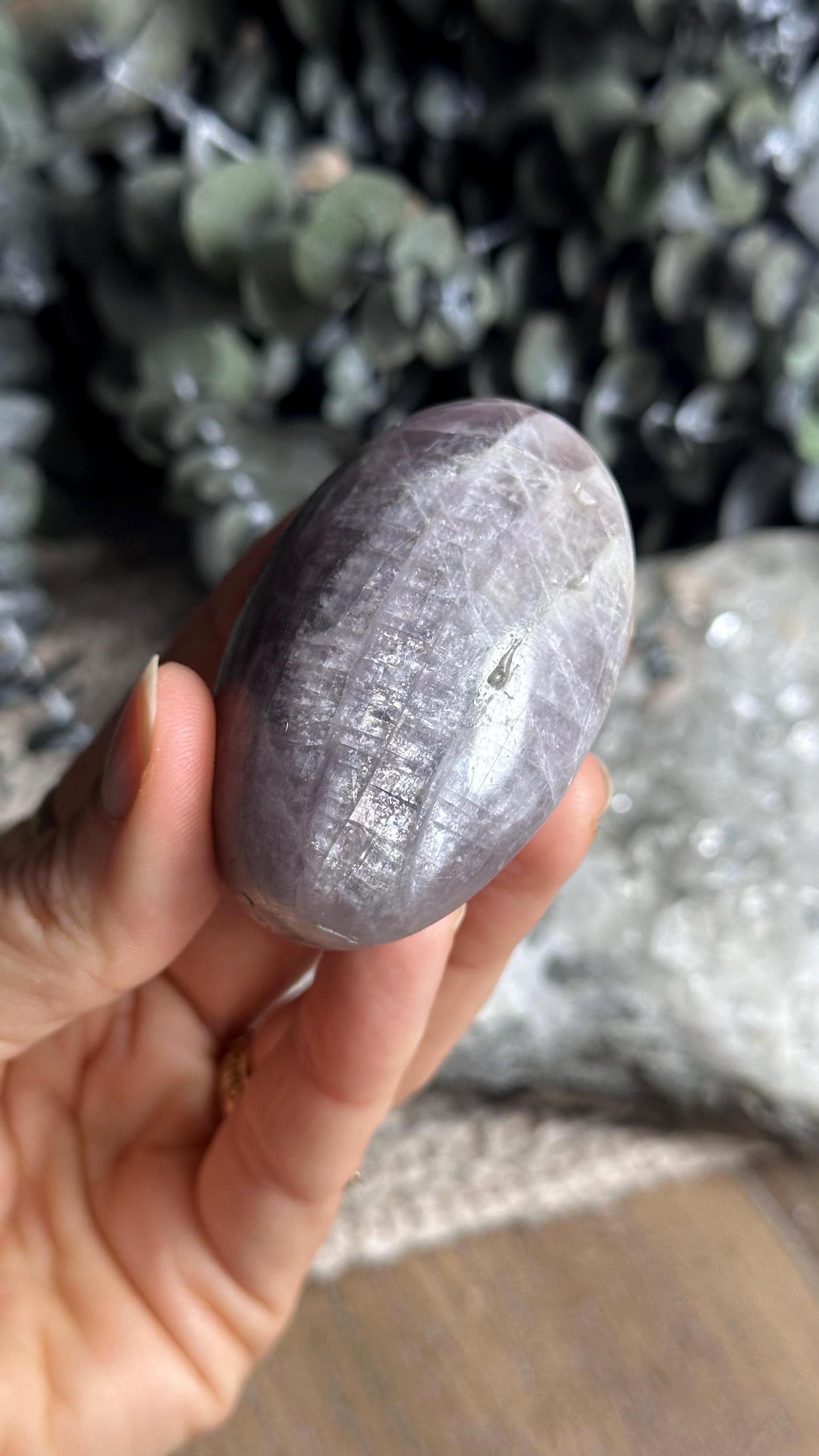 Anhydrite Palmstone, Purple Angelite Anhydrite Palmstone, Purple Angelite