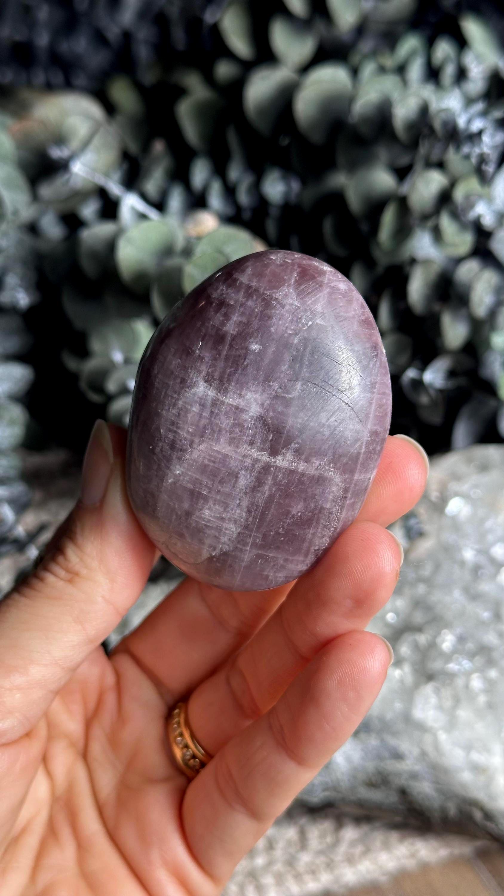 Anhydrite Palmstone, Purple Angelite Palm Stone Anhydrite Palmstone, Purple Angelite Palm Stone