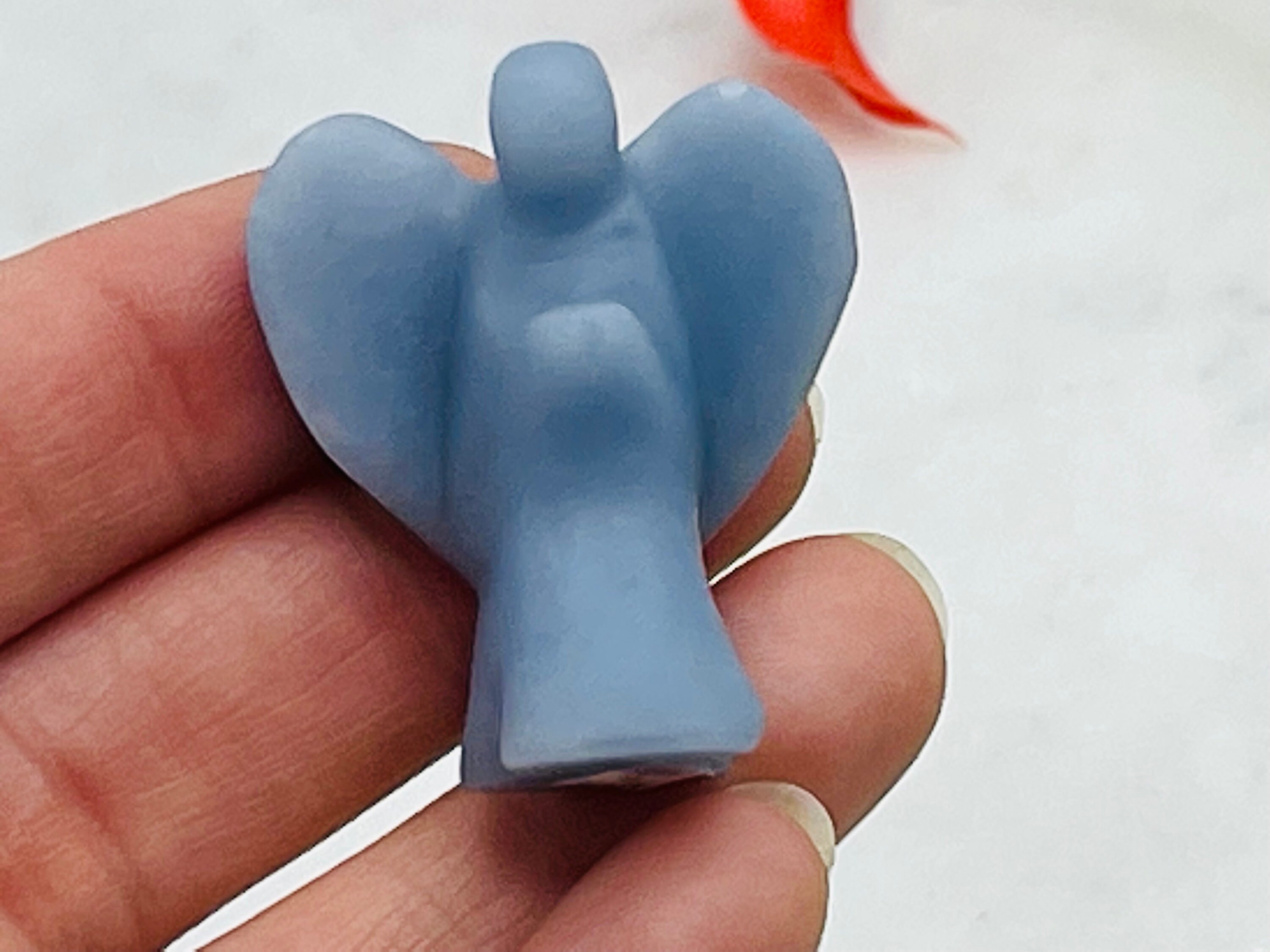 Angelite Crystal Angel Figurine, Standing Statuette, Angelic Reiki, Healing Crystal