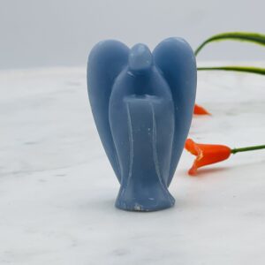 Angelite Crystal Angel Figurine, Standing Statuette, Angelic Reiki, Healing Crystal